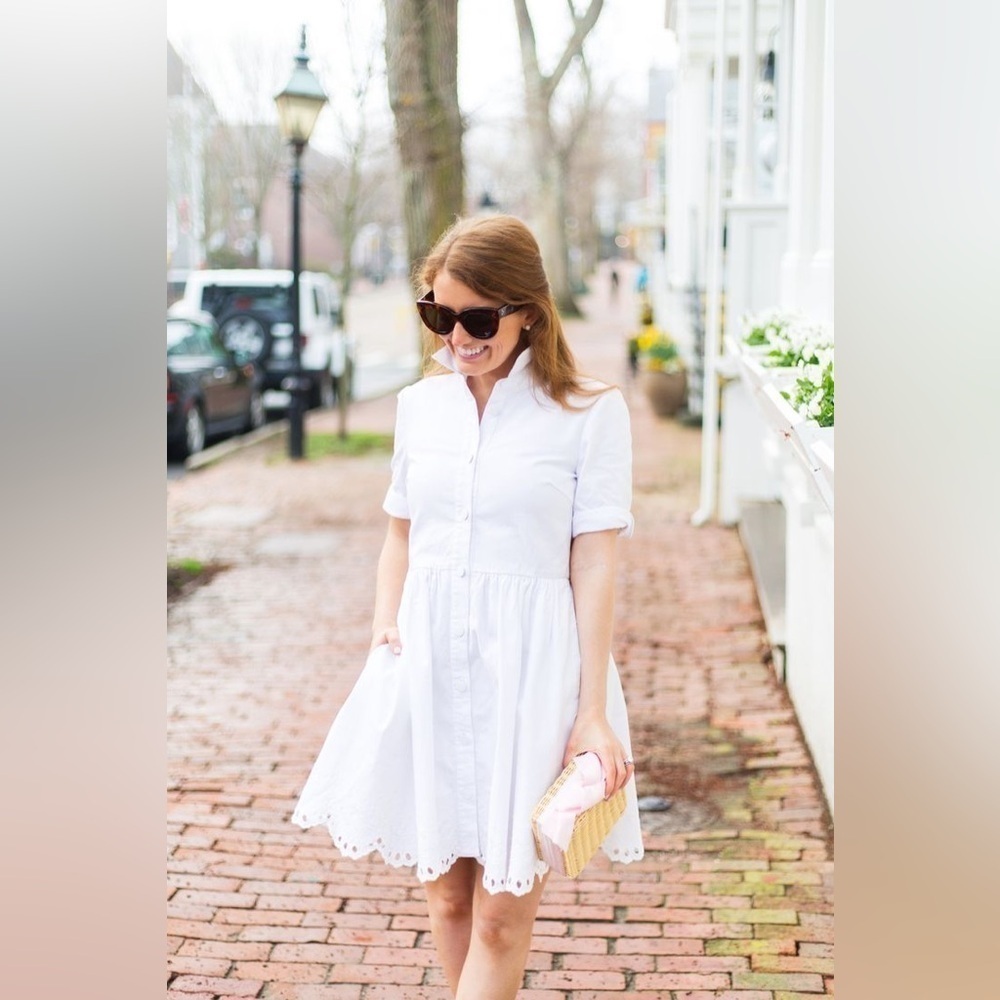 Kate Spade White Cutwork Denim Dress